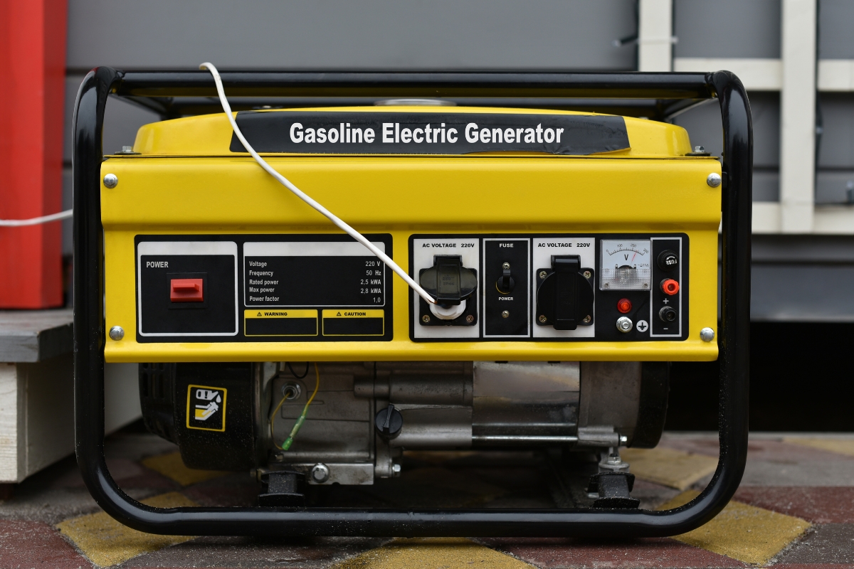 yellow gasoline powered portable home generator