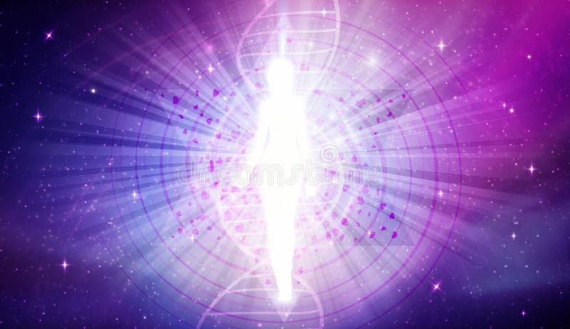 Spiritual energy power, violet flame power, DNA spiral, Universe fractals, portal