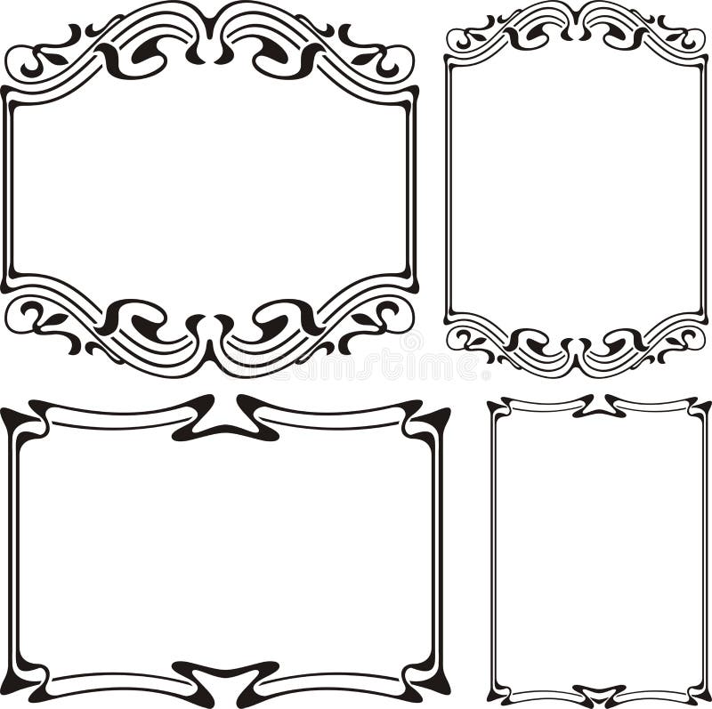 Art deco frame - black & white