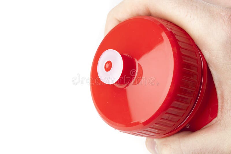 A red water bottle