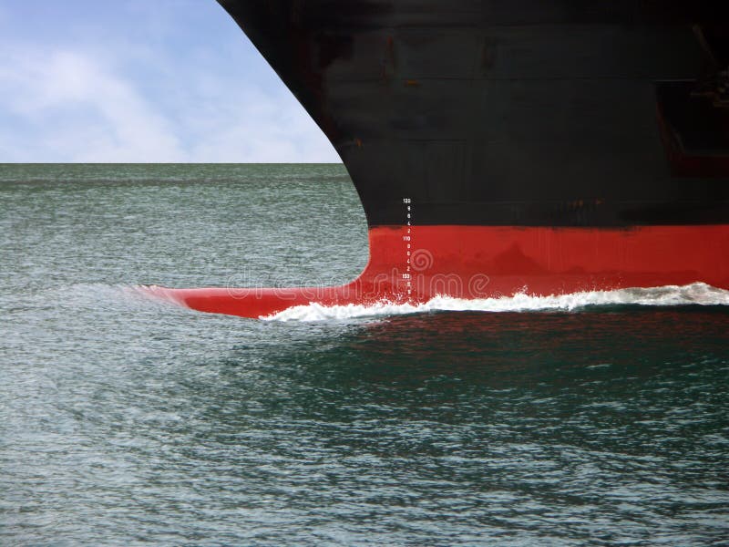 Ship s bow in water