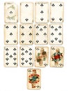 Ancien playing cards clubs