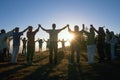 Circle of people holding hands