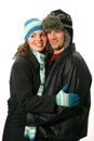 Couple in winter coats