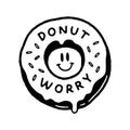 DONUT WORRY ICON LOGO BLACK WHITE