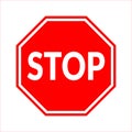 Stop traffic sign, red.