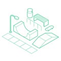 Isometric Skate Park Outline Illustration