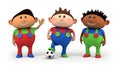 Multiethnic kids soccer team