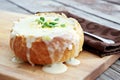 Potato Soup in Bread Bowl