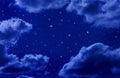 Stars Clouds Night Sky