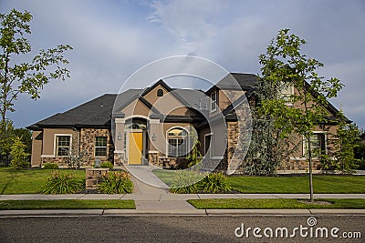 Unfinished house in construction Stock Photo