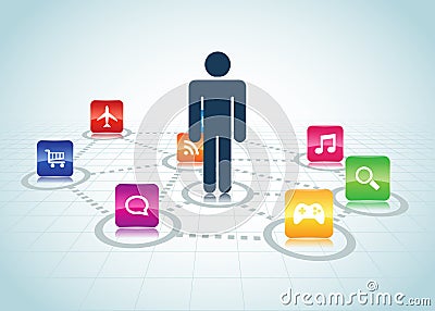 User Centered Design Apps Vector Illustration