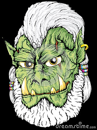 Face of orc Vector Illustration