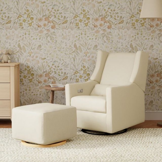 cream colored nursery chair glider and rocker