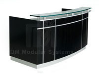 Designer Office Reception Table - High-Quality Wood Finish, Spacious Design, Warm Welcoming Aesthetic for Guest Comfort