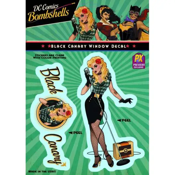 DC Bombshells Black Canary Exclusive Vinyl Window Decal