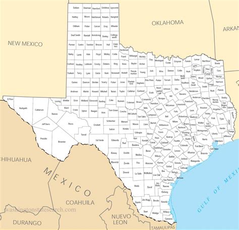 Printable Map Of Texas Counties