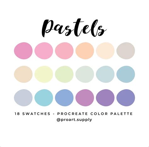 Pastel Procreate Color Palette Pastel Pink Orange Yellow Etsy In 2021