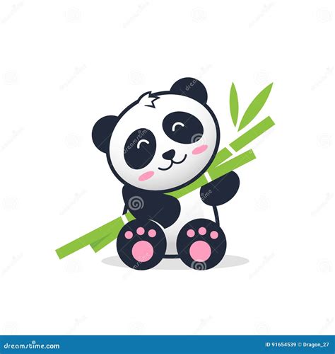 Panda And Bamboo Cartoon Vector Illustration For Kids Cartoondealer