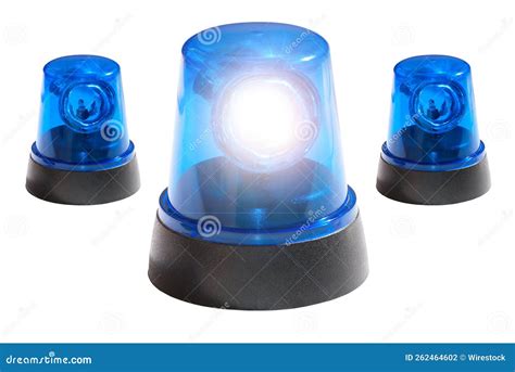 Blue Siren Lights Isolated On A White Background Stock Photo Image Of