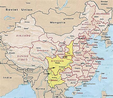 China Map With Provinces And Cities