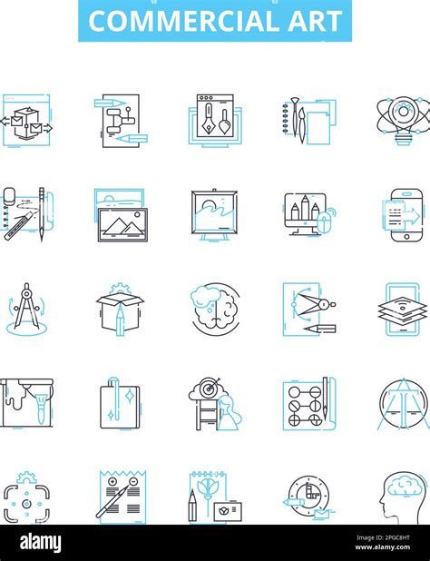 Commercial Art Vector Line Icons Set Advertising Graphics