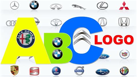 Learn Car Lgo Brands From A To Z Full Alphabet A Z Logo Cars Abc