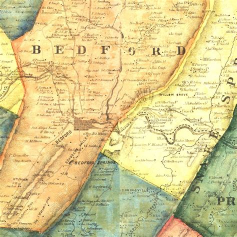 Vintage Map Of Bedford County Pennsylvania 1861 By Teds Vintage Art