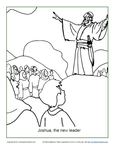 Joshua The New Leader Coloring Page On Sunday School Zone