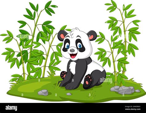 Cartoon Panda In The Bamboo Tree Stock Vector Image And Art Alamy