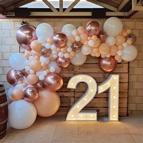 Blush And Rose Gold Balloon Garland Perth Western Australia 21st