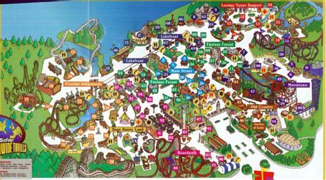 Theme Park Brochures Six Flags Great Adventure Map 2001