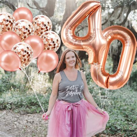 Buy Giant 40th Birthday Decorations Women 40 Inch Rose Gold Rose