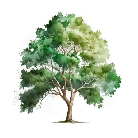 Watercolor Green Tree Cutout 23438421 PNG