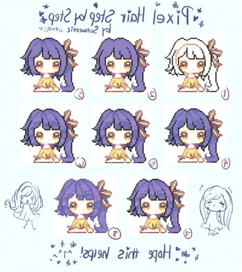 Pixel Hair Step By Step By Sueweetiedeviant On Deviantart Pixel