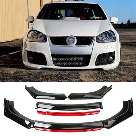 4pcs Us For Vw Golf Gti Mk5 Mk6 Car Front Bumper Lip Splitter Spoiler