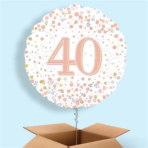 Rose Gold And White 40th Birthday 18 Balloon In A Box