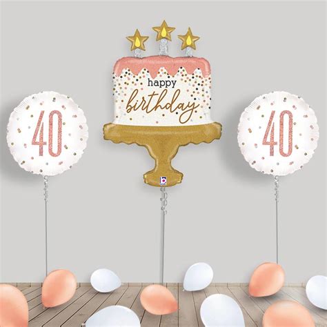 Rose Gold 40 Balloon Display Party Save Smile