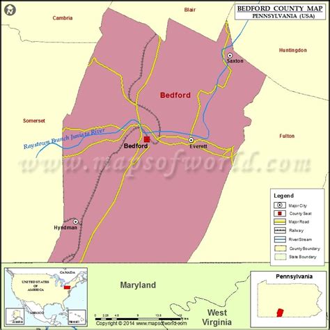 Bedford County Map Pennsylvania