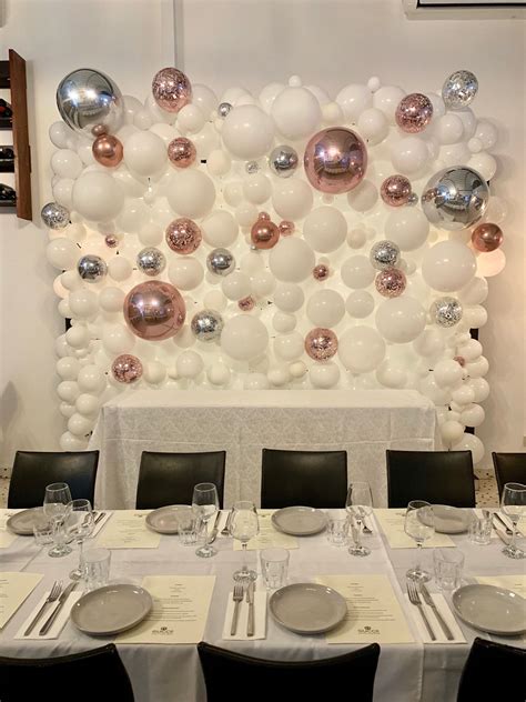 White Rose Gold And Silver Wall Gold Birthday Decorations Rose Gold