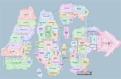 Grand Theft Auto Iv Neighborhoods Map Images And Photos Finder