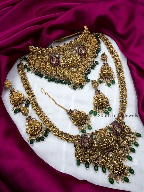 Gold Plated Temple Bridal Jewellery Set South India Jewels