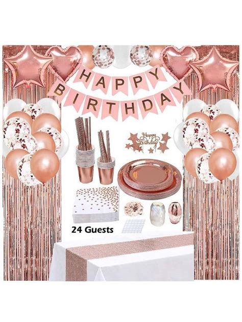 Rose Gold Birthday Party Decorations Rose Gold Party Decorations Set