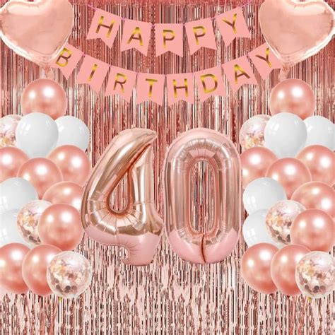 40th Birthday Decorations Rose Gold Balloons Balloons And Accessories