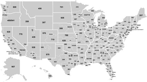 Area Code Map Usa Printable