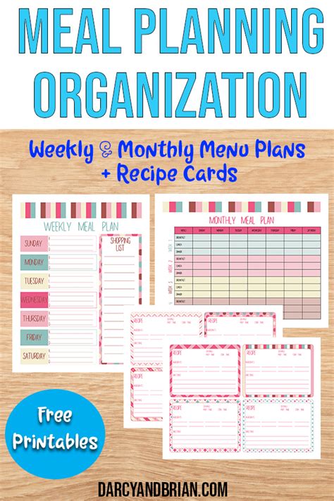 Free Monthly Menu Planner Template Gserain