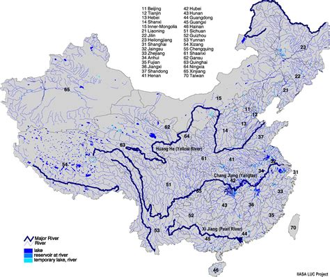 Major Rivers In China Map Map