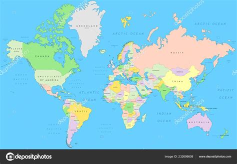 World Mercator Projection Map Labeled Interactive Map