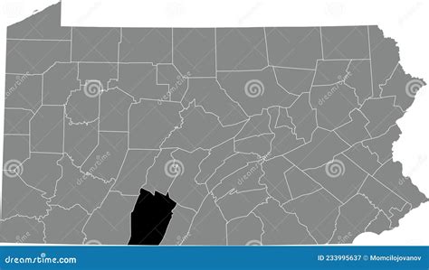 Location Map Of The Bedford County Of Pennsylvania Usa Stock Vector