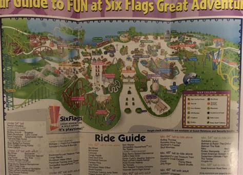 2005 Six Flags Theme Park Map Jackson New Jersey